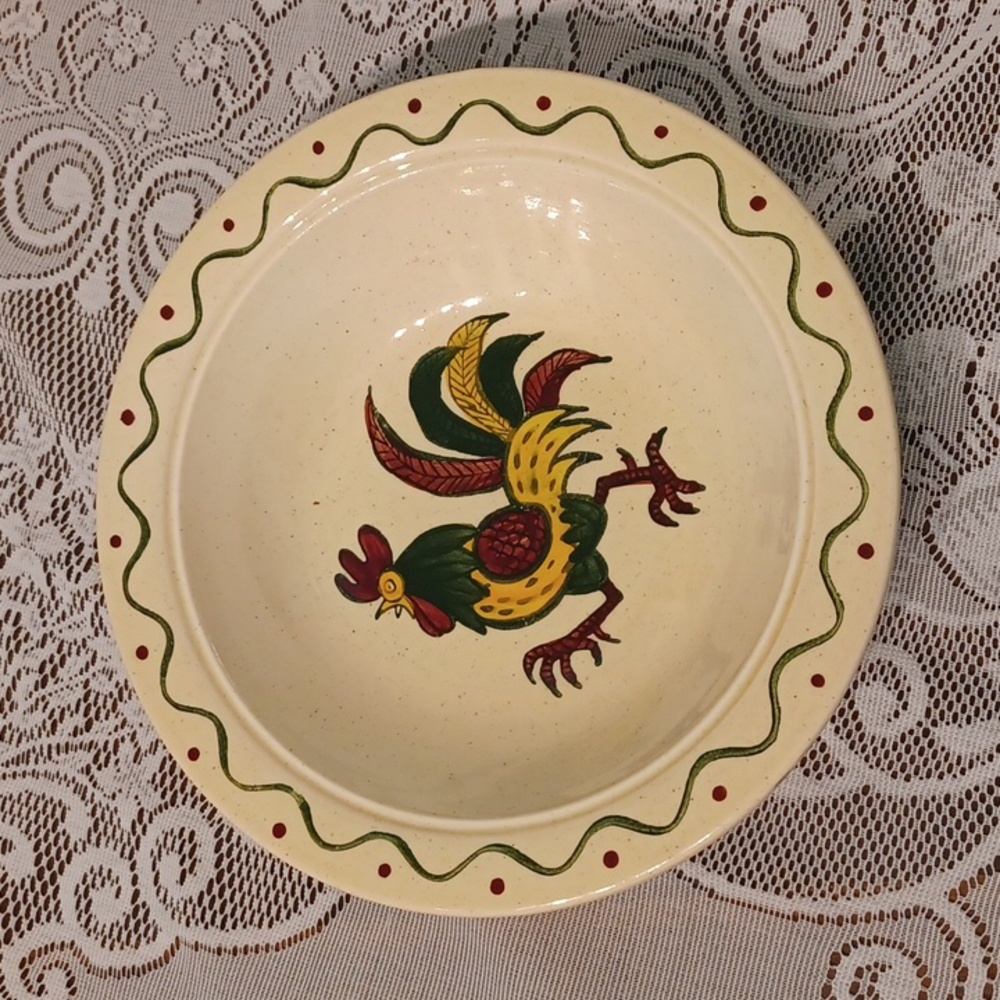 Rooster/Country Large Serving Bowl By Poppytrail - Metlox